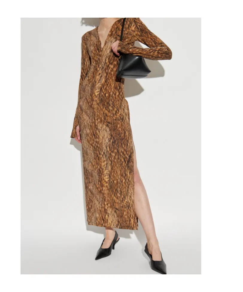 Mm6 Maison Margiela V-Neck Maxi Dress