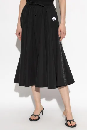 Kenzo Logo Patch Pleated Skirt