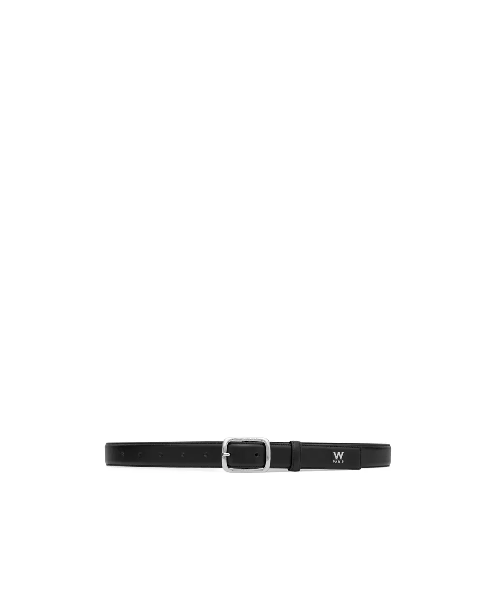 Black Small Logo Leather Belt
