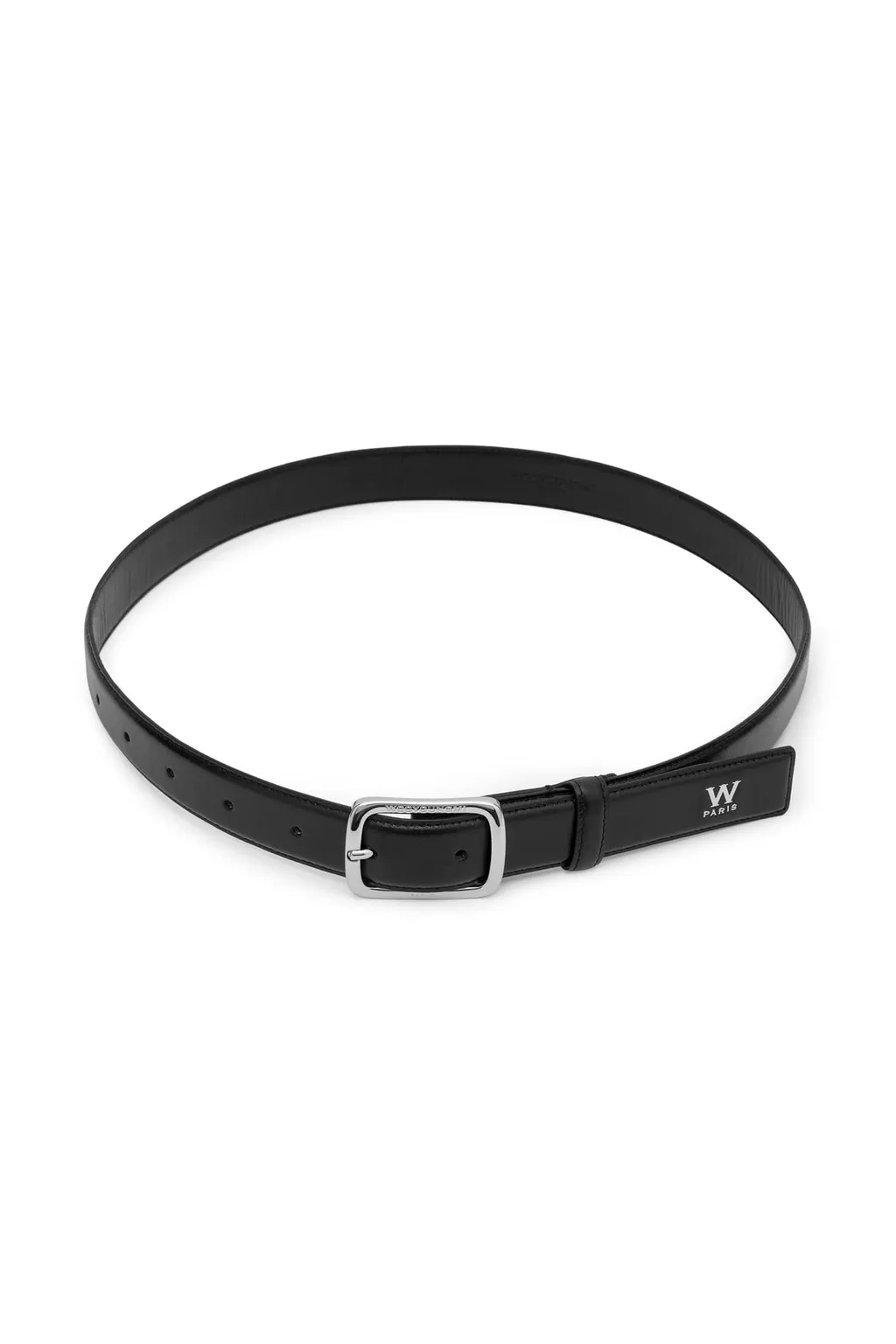 Black Small Logo Leather Belt