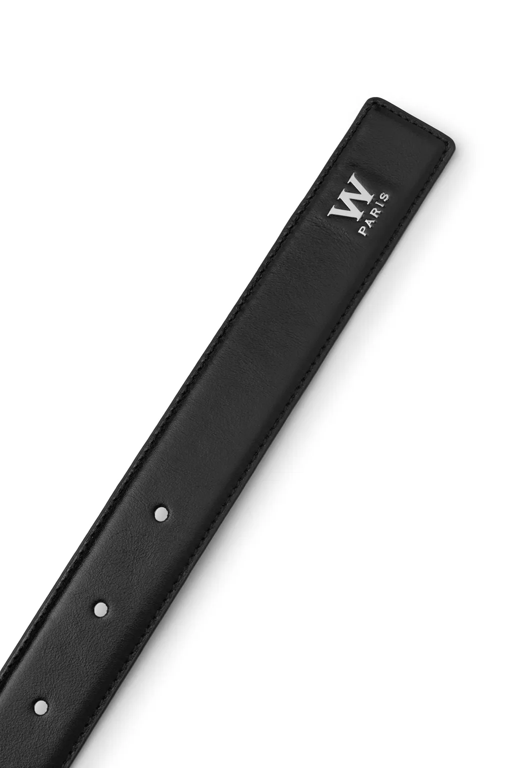 Black Small Logo Leather Belt
