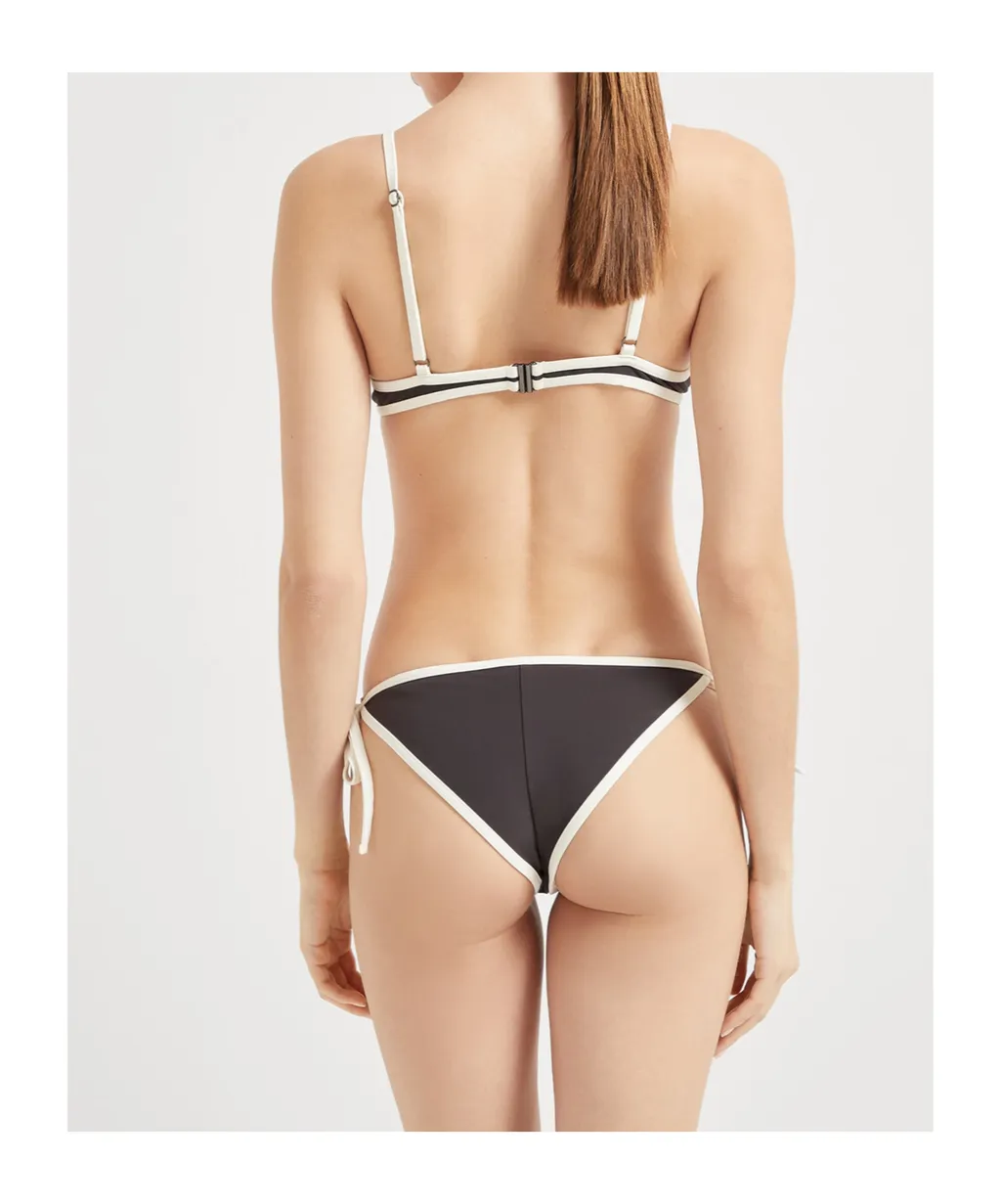 Contrasting-Trim Bikini Top