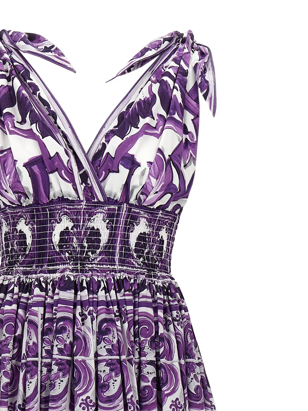 Maiolica-Print Midi Dress