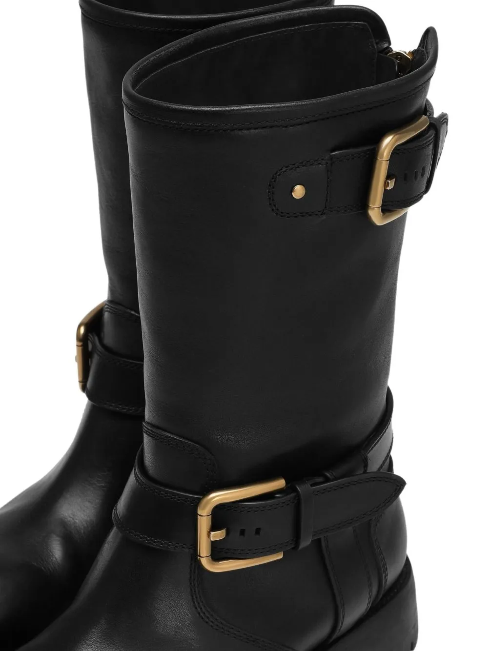 Buckle-Detail Knee-High Boots