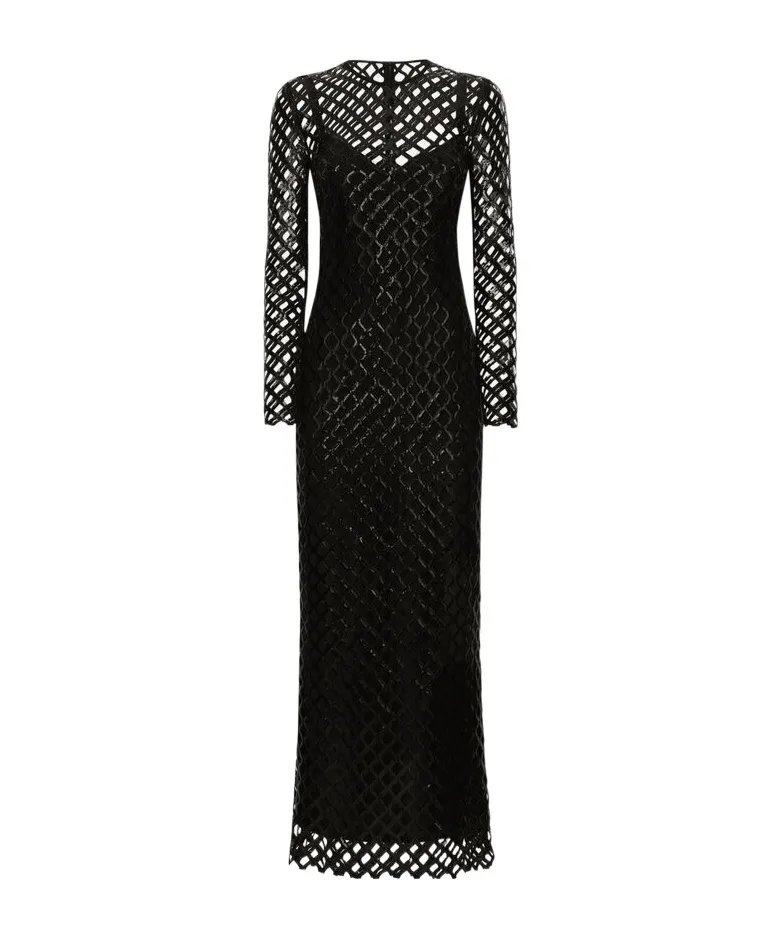 Dolce & Gabbana Sequin Embellished Mesh Dress