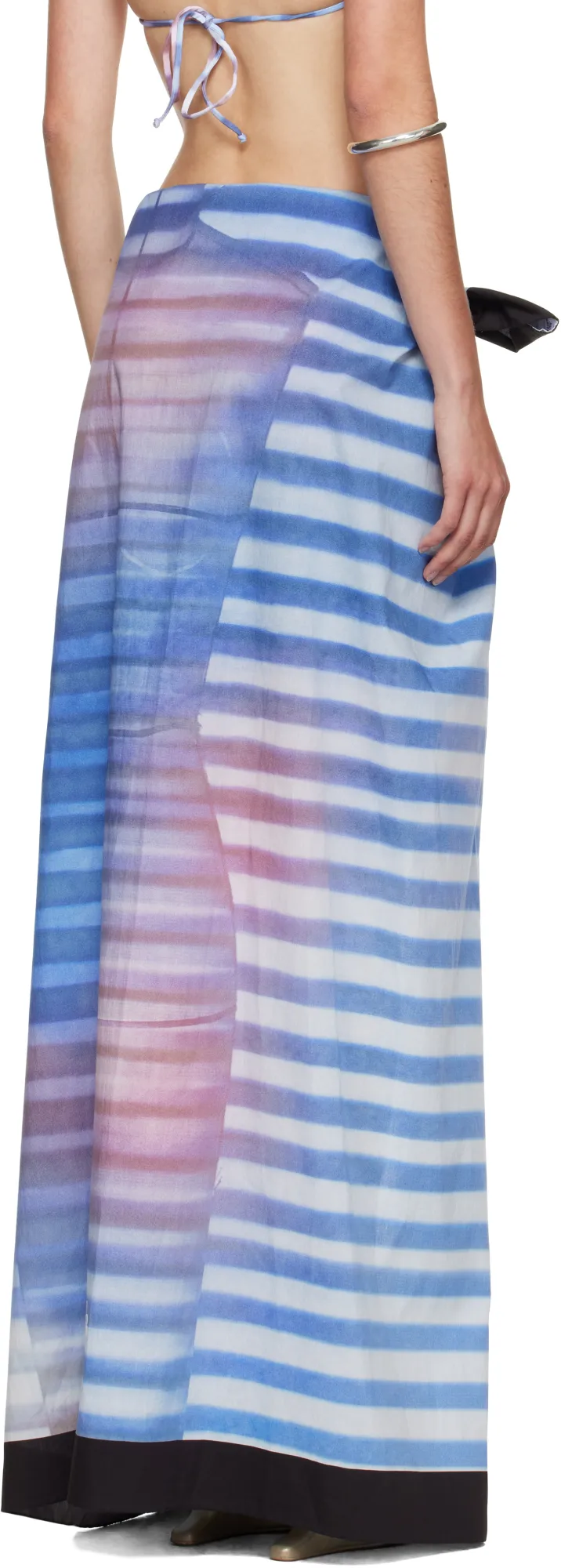 Jean Paul Gaultier Abstract Printed Striped Scarf