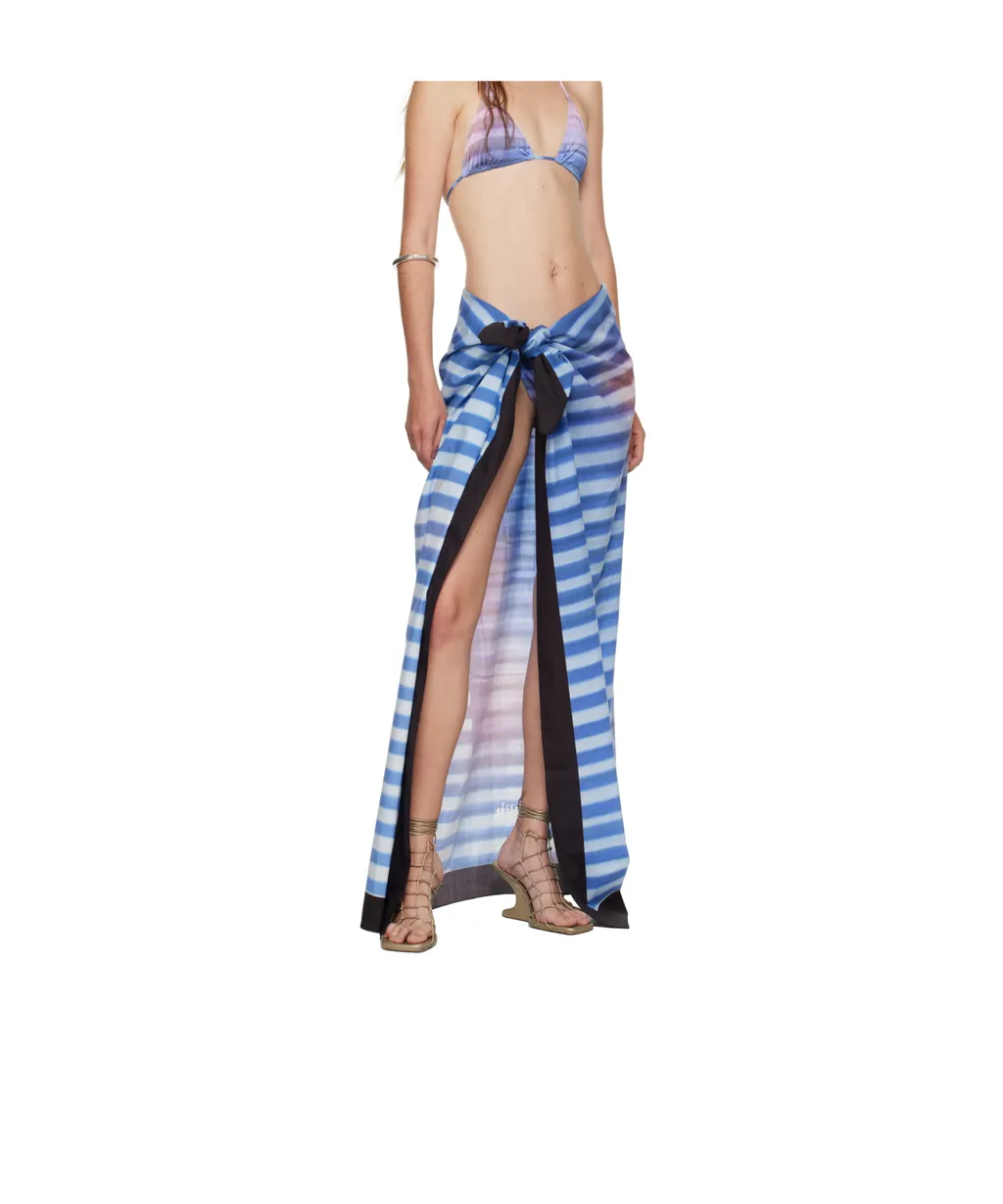 Jean Paul Gaultier Abstract Printed Striped Scarf