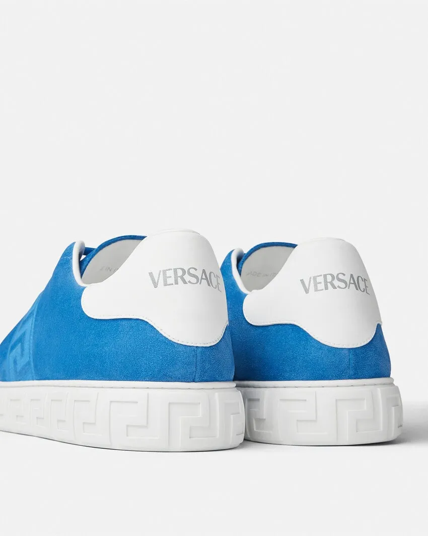 Versace Greca-Embroidered Lace-Up Sneakers