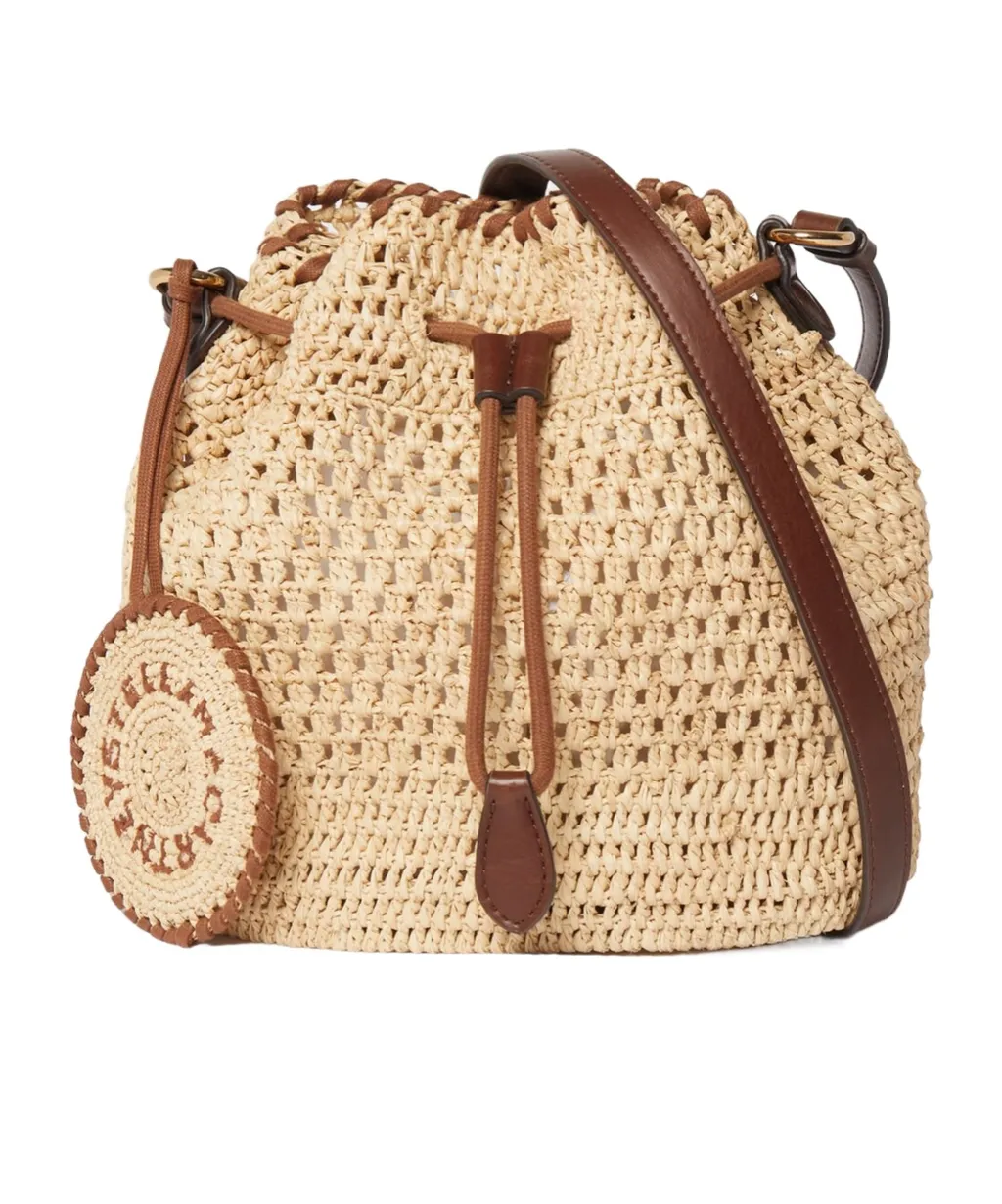 Falabella Crocheted Raffia Bucket Bag