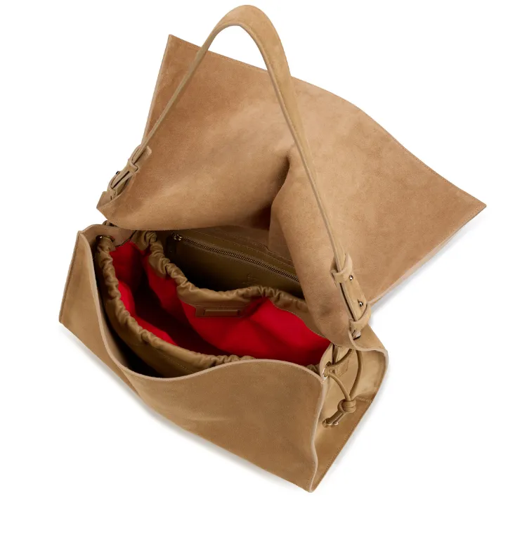 Large Baggy Suede Shoulder Bag