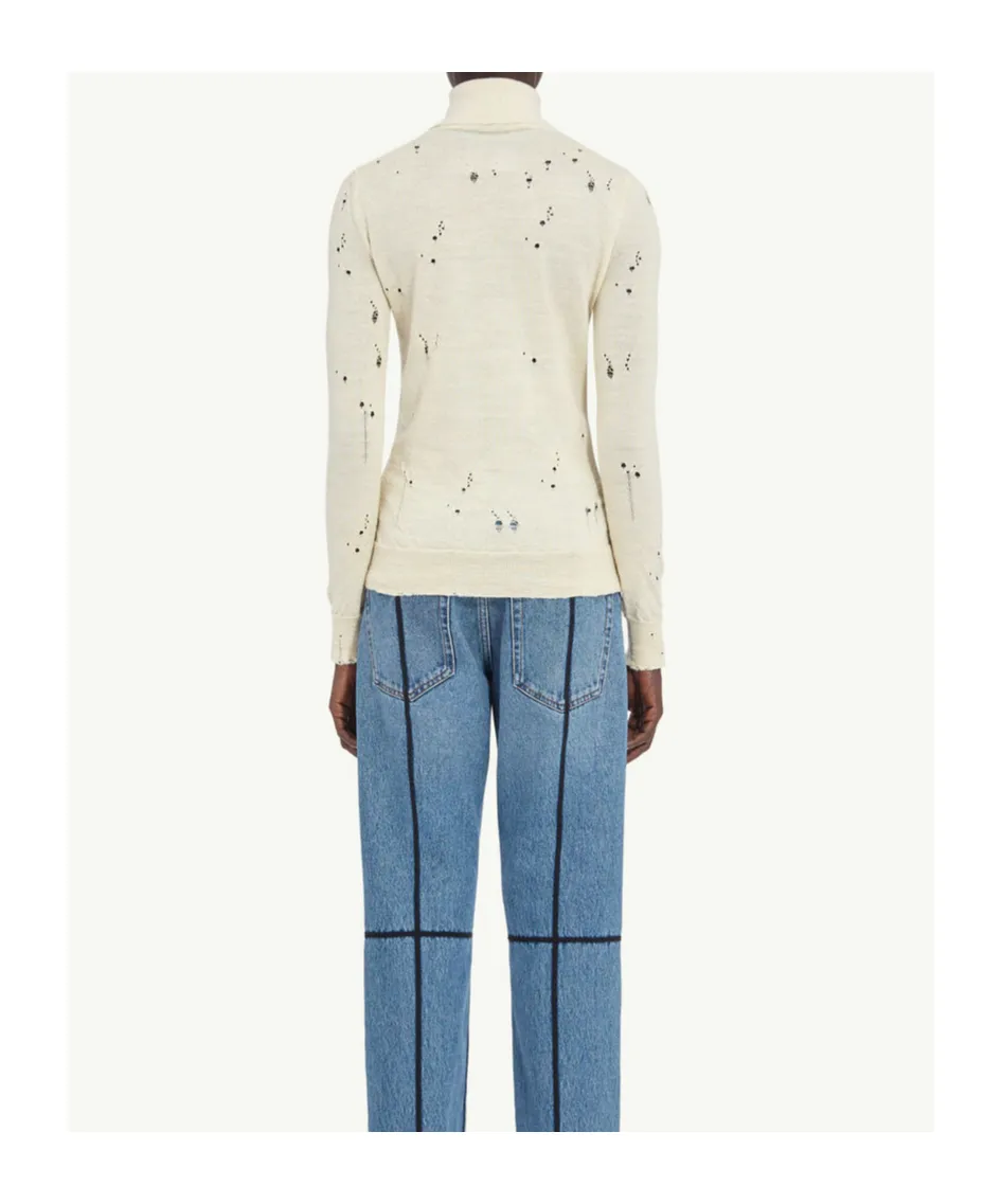 Mm6 Maison Margiela Numbers-Motif Distressed Jumper
