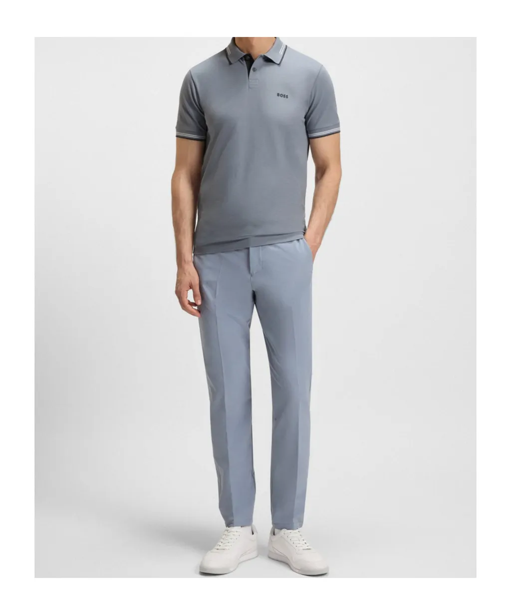 Contrasting-Trim Polo Shirt