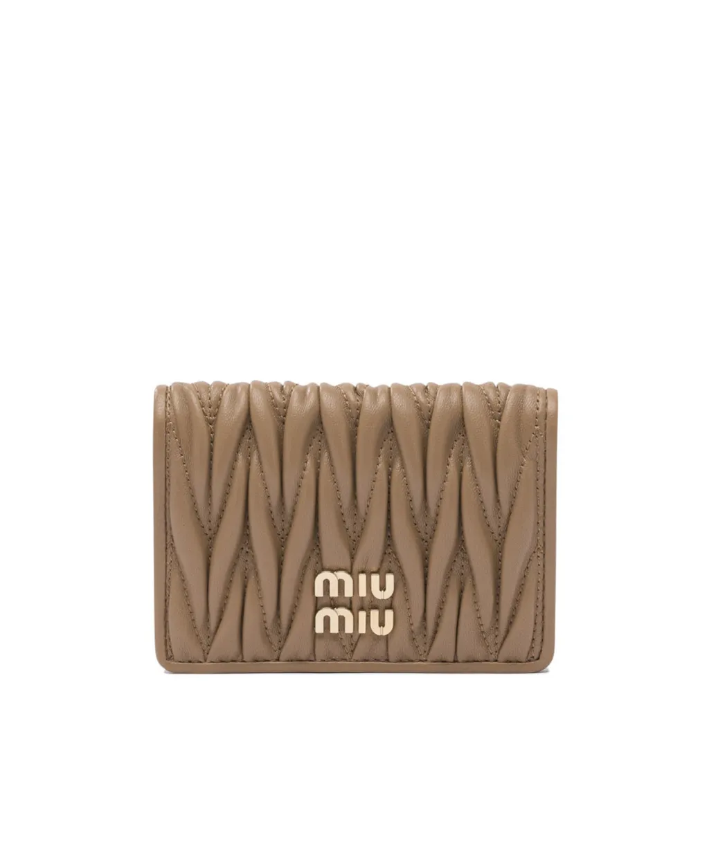 Miu Miu Logo-Lettering Matelassé Cardholder