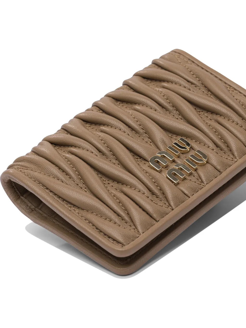 Miu Miu Logo-Lettering Matelassé Cardholder