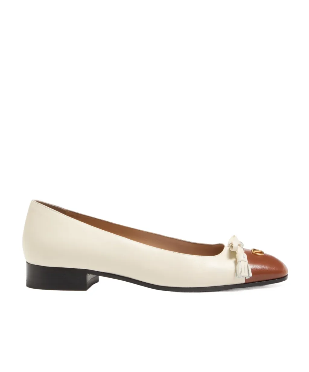 Valentino Vlogo Signature Tassel Embellished Slip-On Ballet Flats