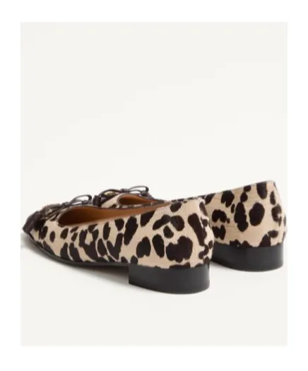Valentino Leopard Printed Bow Detailed Ballet Flats