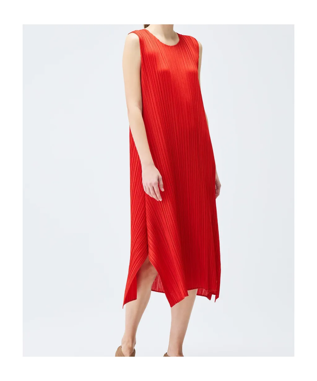 Pleats Please Issey Miyake Pleated Sleeveless Dress