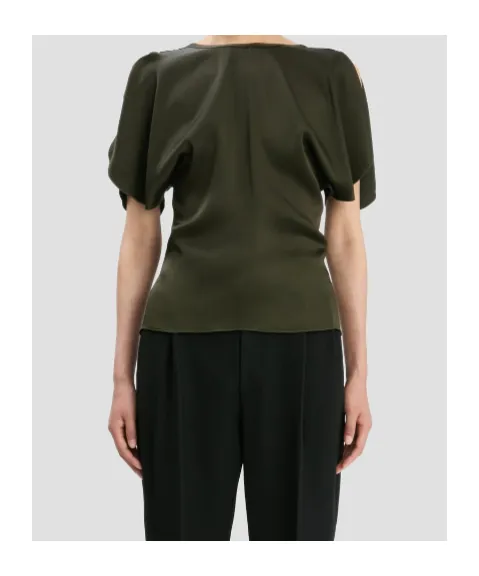 Draped-Sleeve Blouse