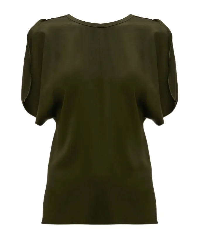 Draped-Sleeve Blouse