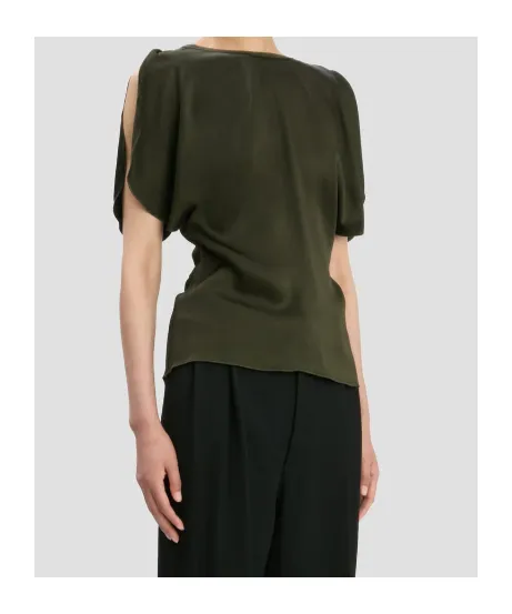 Draped-Sleeve Blouse