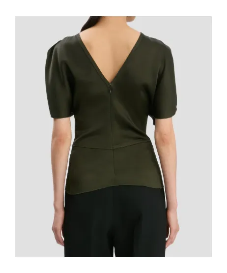 Draped-Sleeve Blouse
