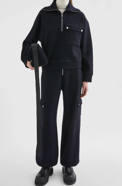 Jil Sander Felt Half-Zip Jumper