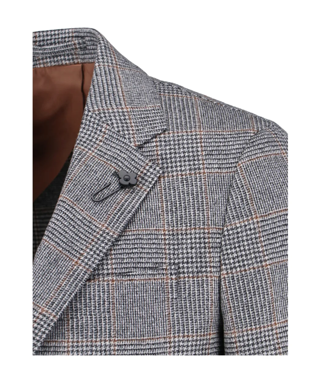 Lardini Single Breasted Checked Blazer