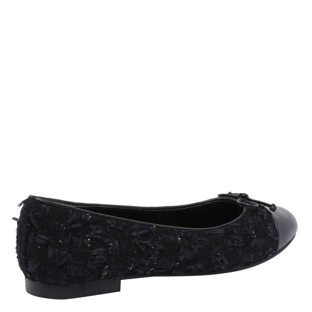 Tory Burch Bow Detailed Cap-Toe Ballet Flats