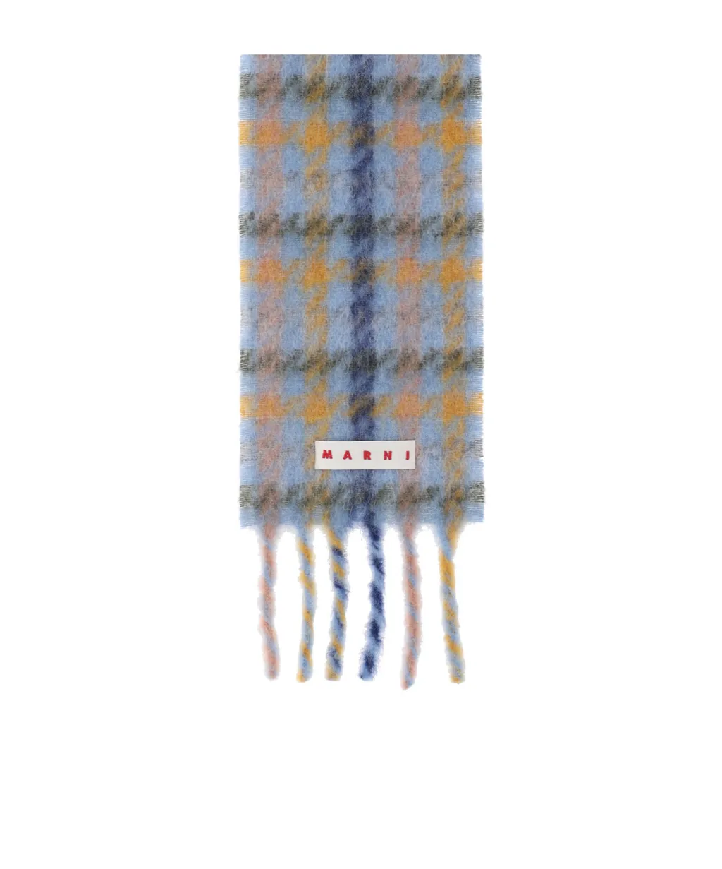 Marni Checked Fringed Scarf
