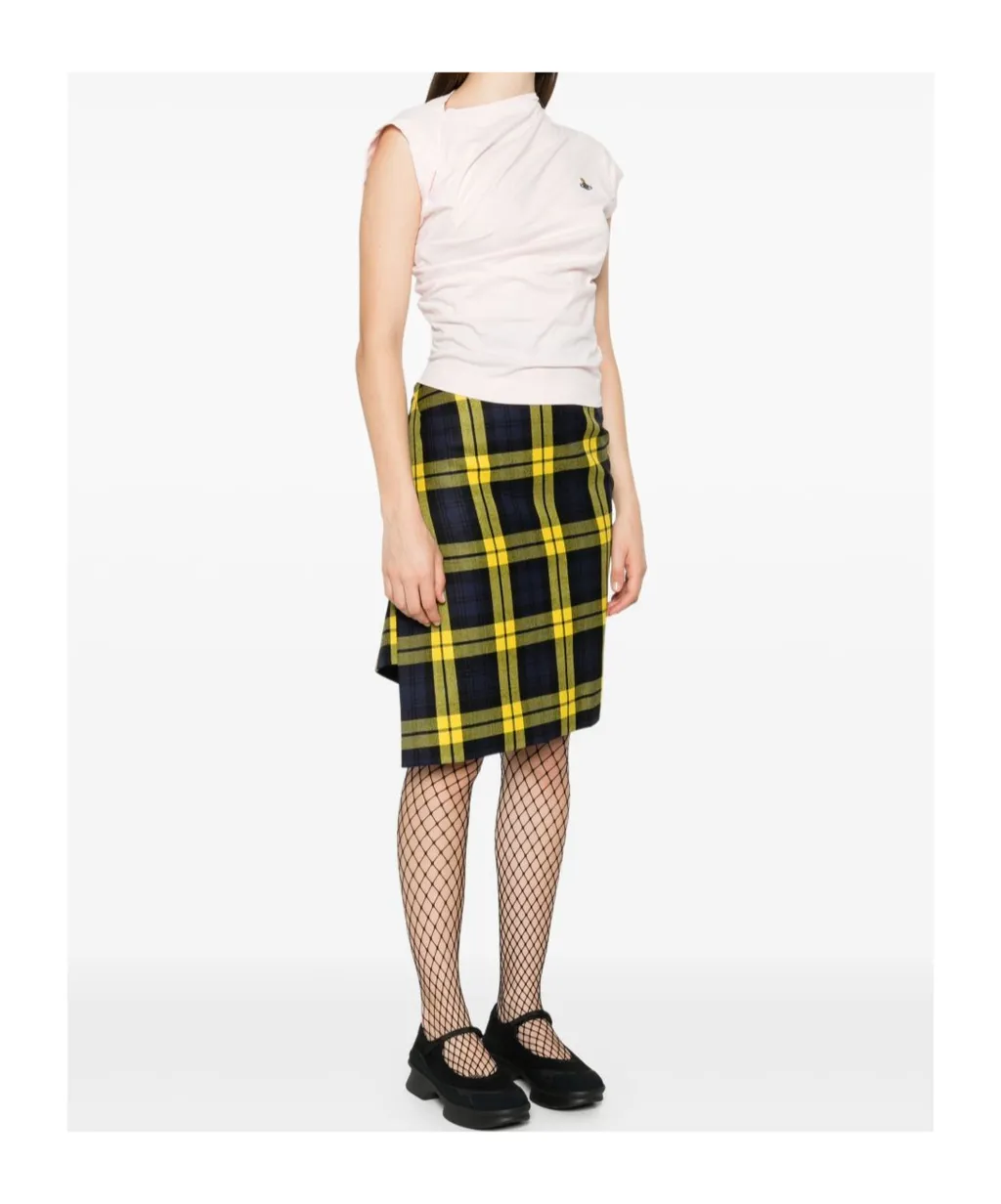Hebo Draped-Shoulder Cotton Top