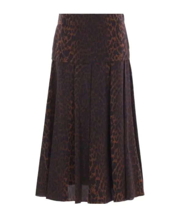 Leopard Printed Midi Skirt