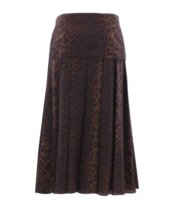 Leopard Printed Midi Skirt