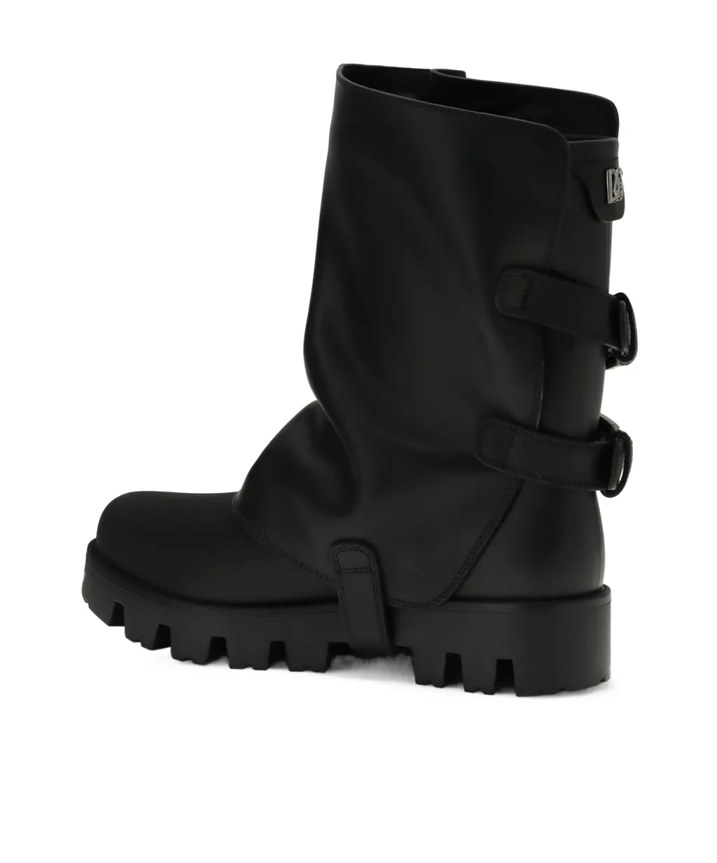 Dolce & Gabbana Buckle Detailed Ankle Boots