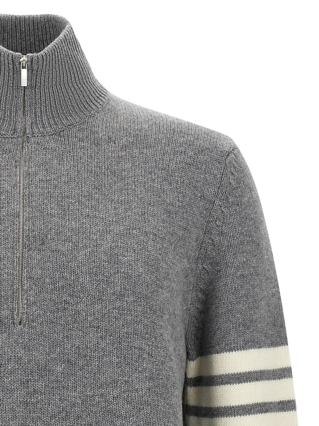 Thom Browne Stripe Detailed Funnel Neck Sweater
