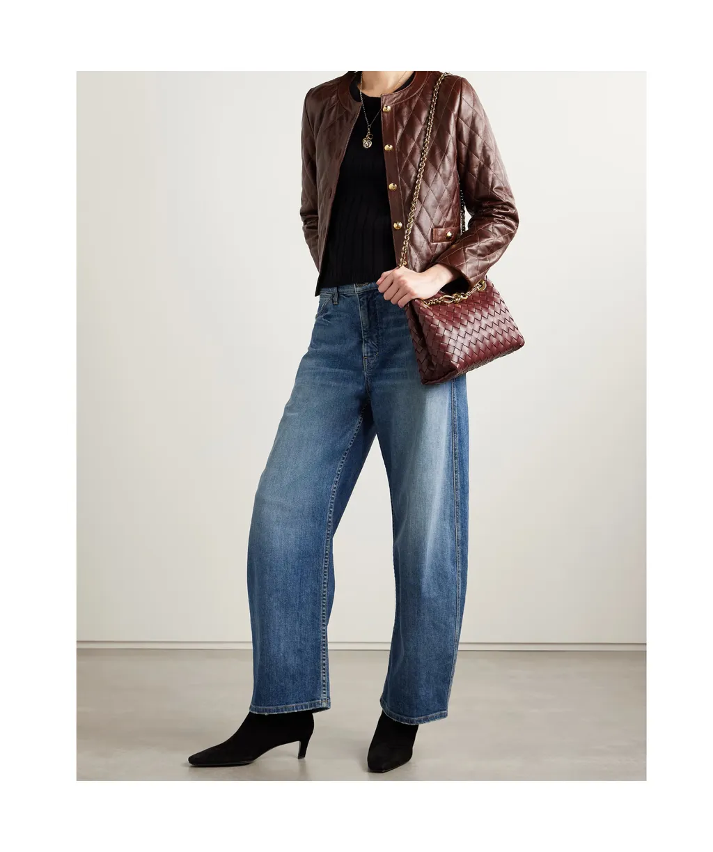Belt-Lined Denim Trousers