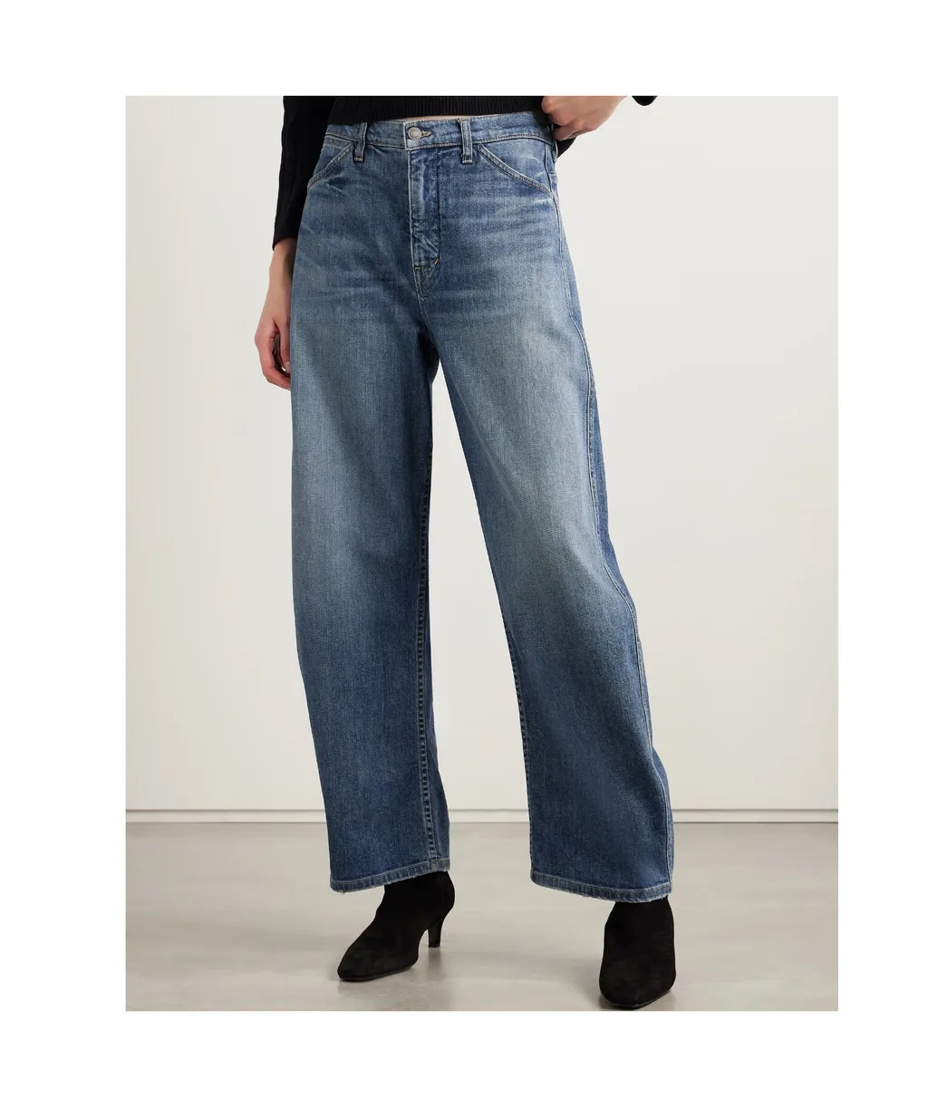 Belt-Lined Denim Trousers