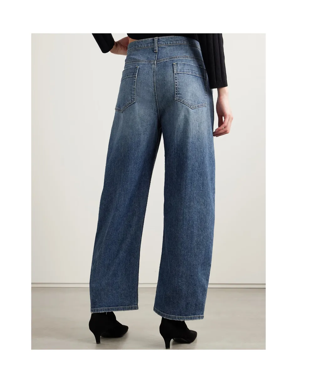 Belt-Lined Denim Trousers
