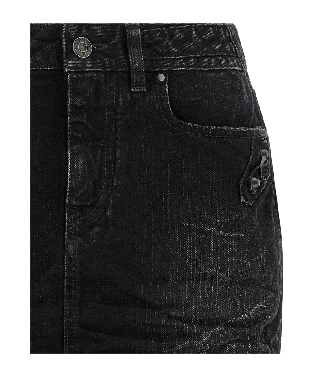 Frayed Edge Denim Mini Skirt