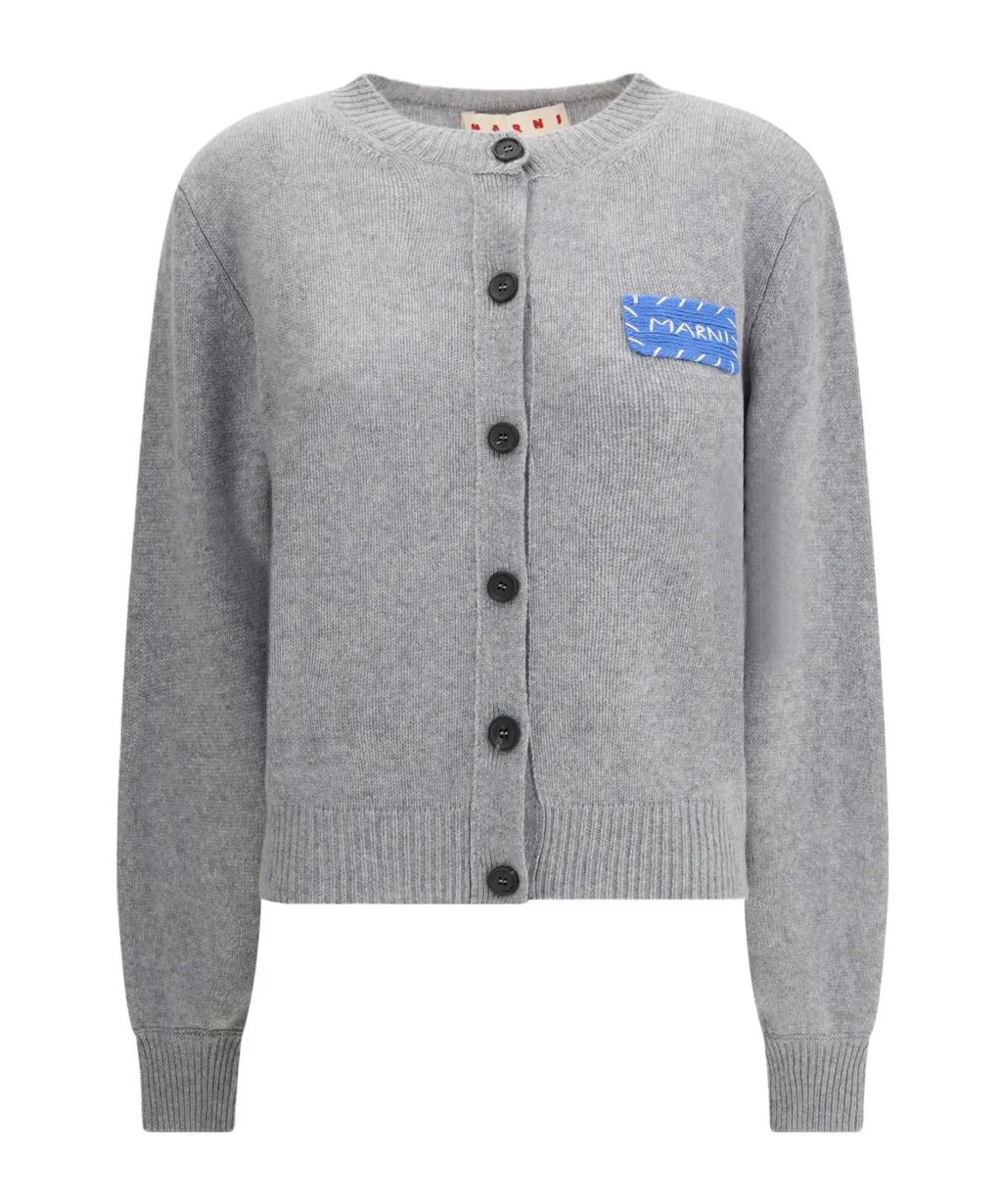 Marni Logo Patch Buttoned Cardigan
