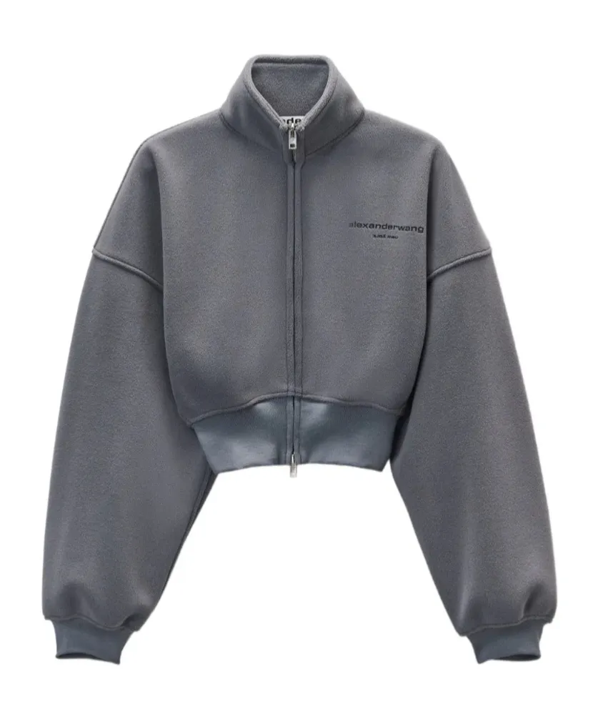 Zip-Up Cropped Sweatshirt