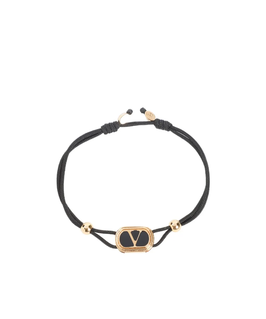 Gold-Tone Black-Stone Bracelet