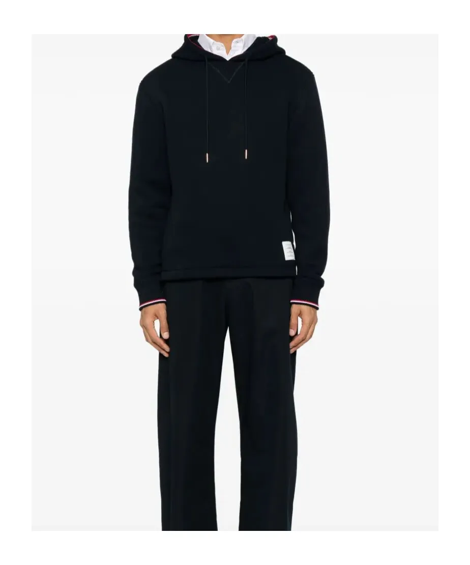 Thom Browne Rwb-Stripe Drawstring Hoodie