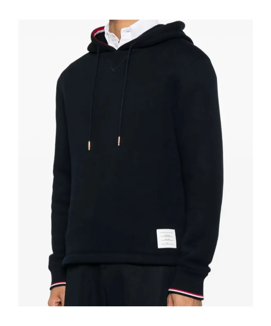 Thom Browne Rwb-Stripe Drawstring Hoodie