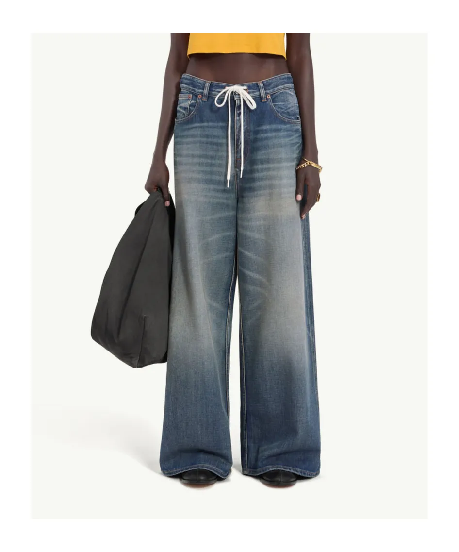 Mm6 Maison Margiela Drawstring Wide-Leg Jeans