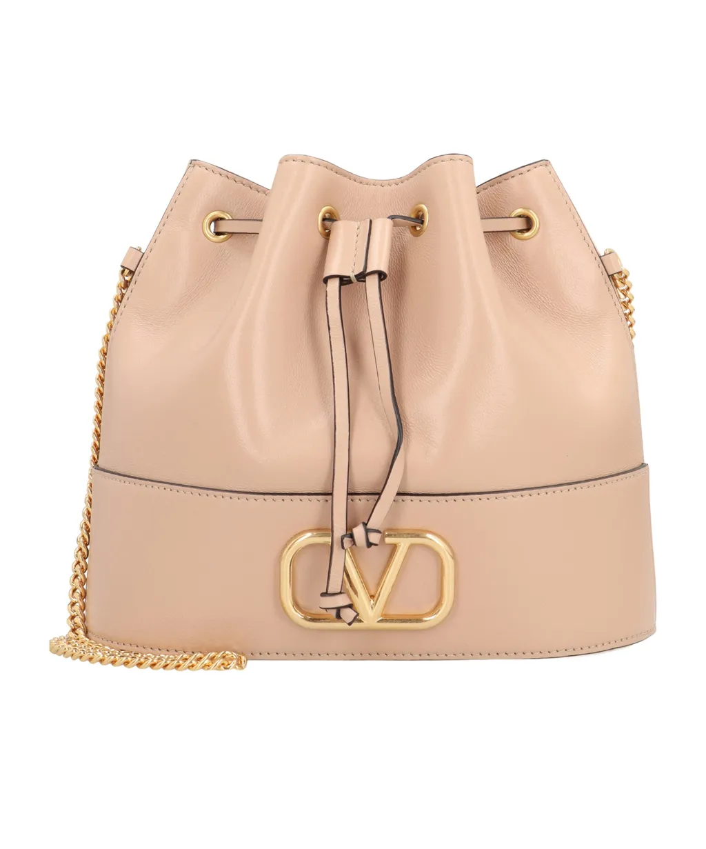 Valentino Vlogo Signature Drawstring Mini Bucket Bag