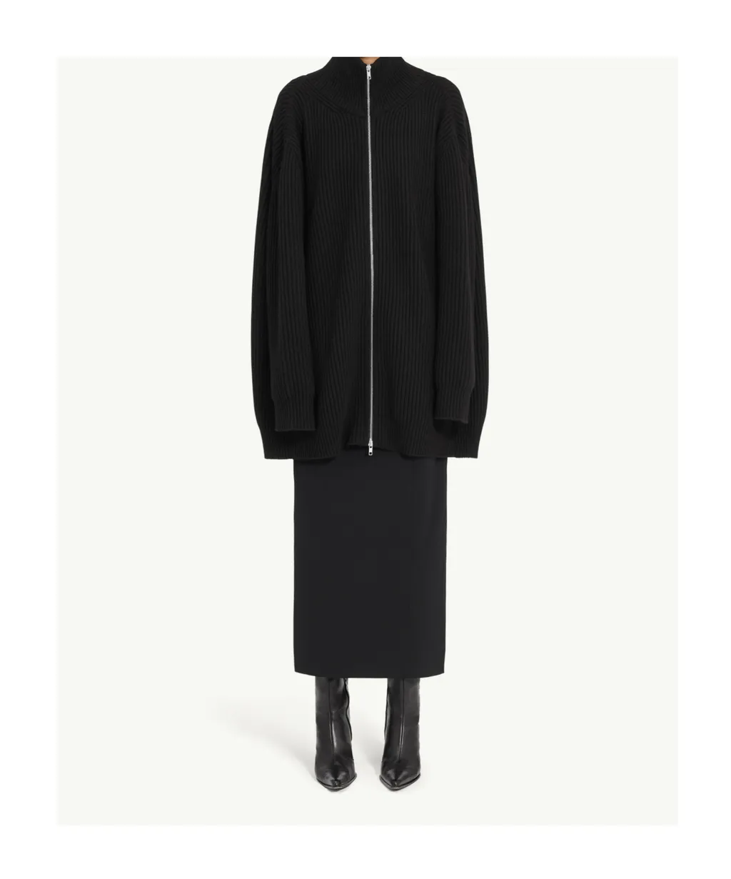 Mm6 Maison Margiela Ribbed Knit Cardigan Dress