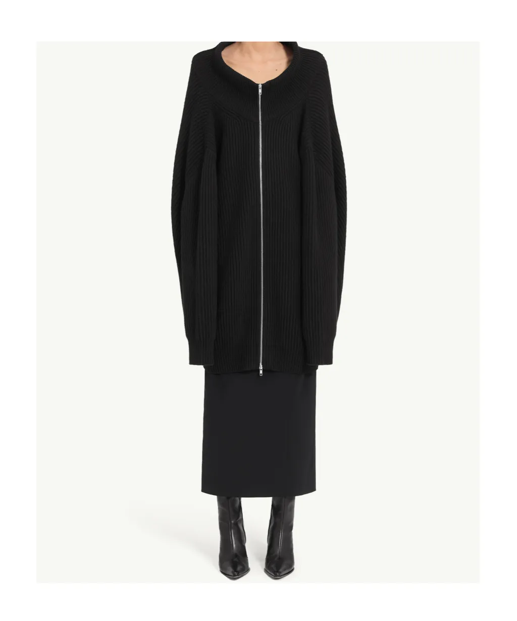 Mm6 Maison Margiela Ribbed Knit Cardigan Dress