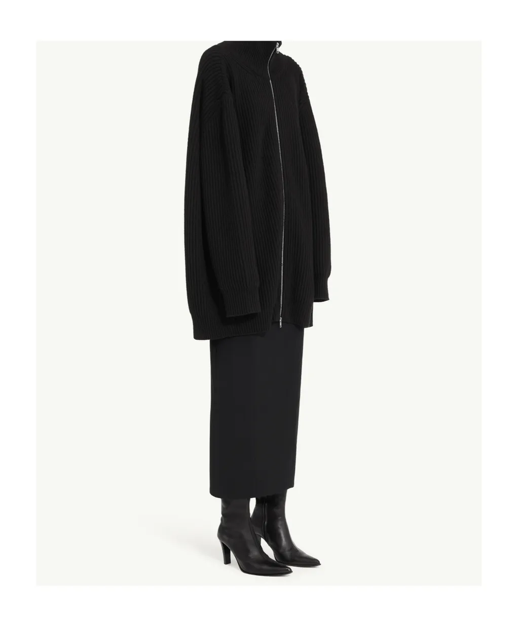 Mm6 Maison Margiela Ribbed Knit Cardigan Dress
