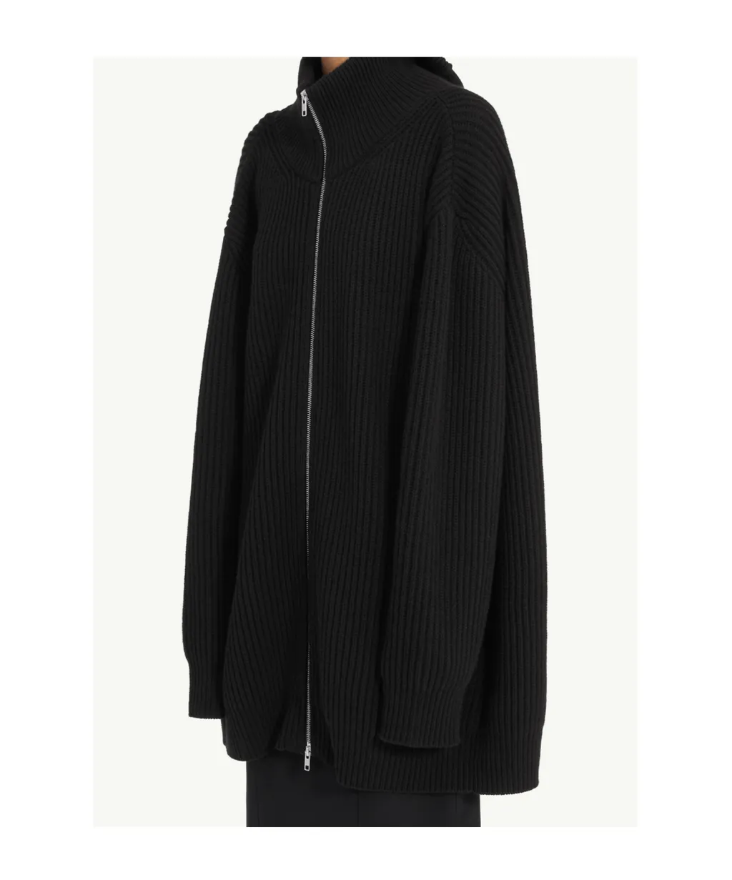 Mm6 Maison Margiela Ribbed Knit Cardigan Dress