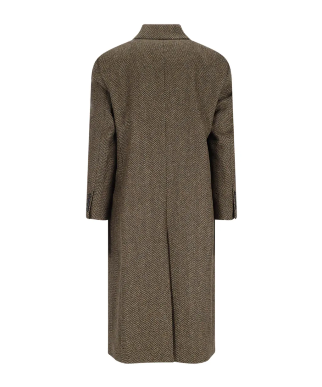 Herringbone Double-Breasted Coat